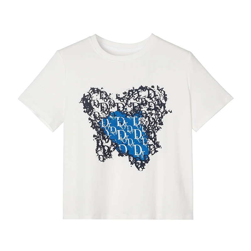 2025新款高品质卡通图案彩色短袖T恤趣味印花经典圆领WQ250609