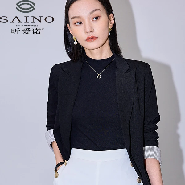 昕爱诺春秋套头休闲风长袖保暖螺纹中领纯色内搭常规261#