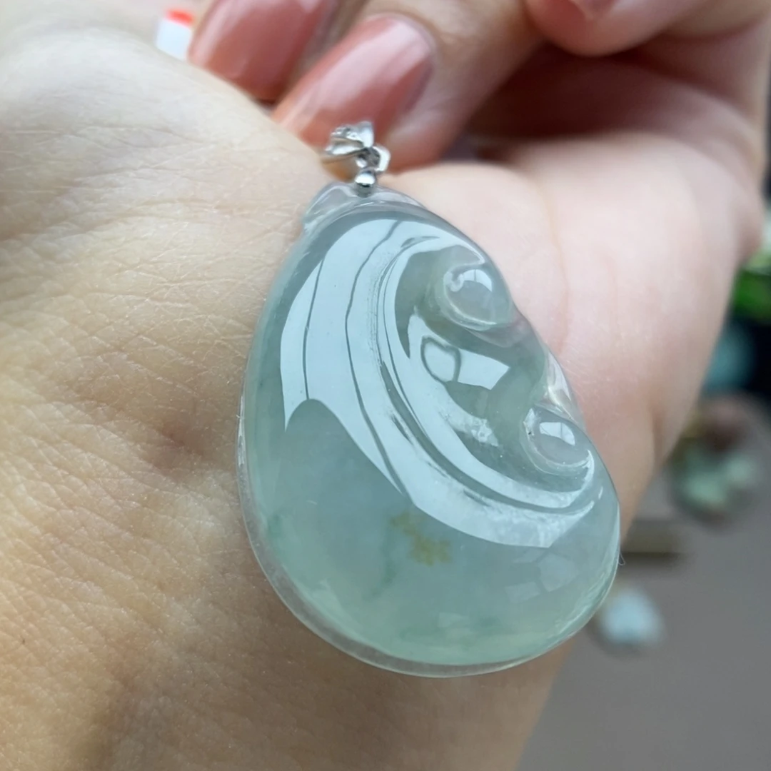 翡翠银S925镶嵌颈饰吊坠12