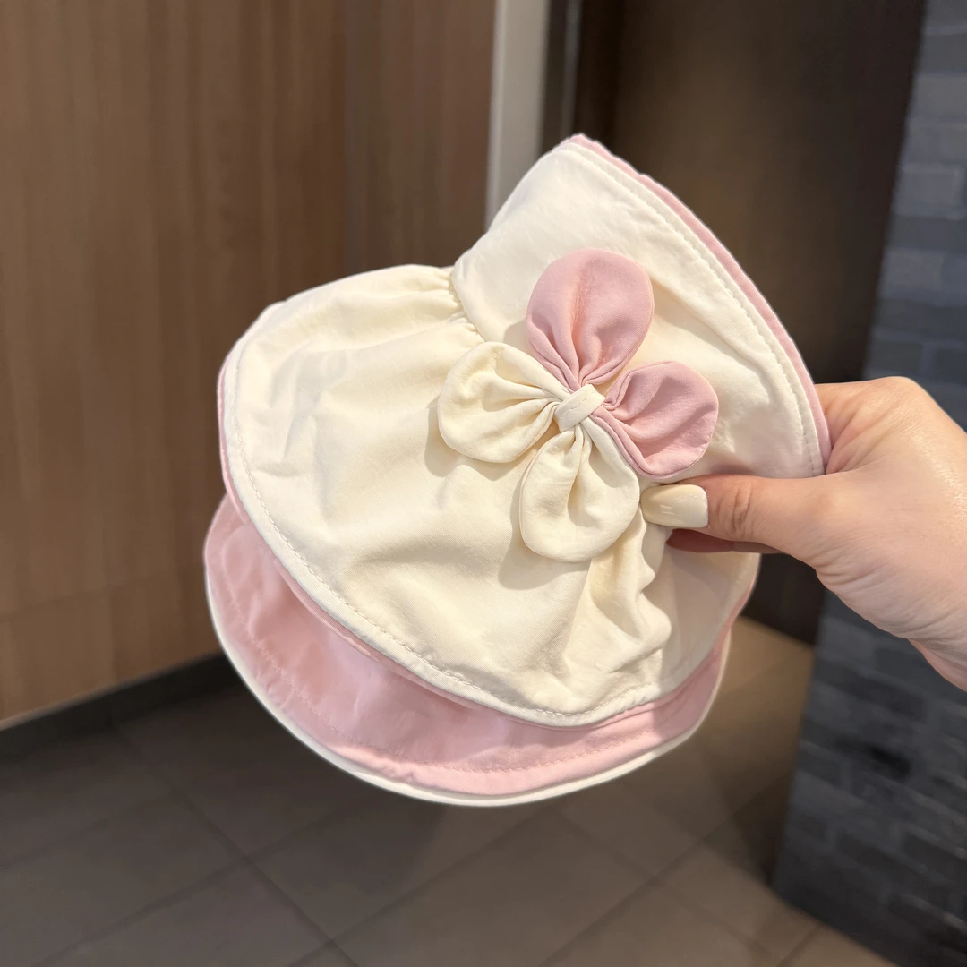 婴儿可爱防晒帽子薄款男女宝宝空顶帽儿童帽大檐遮阳帽调节透气帽