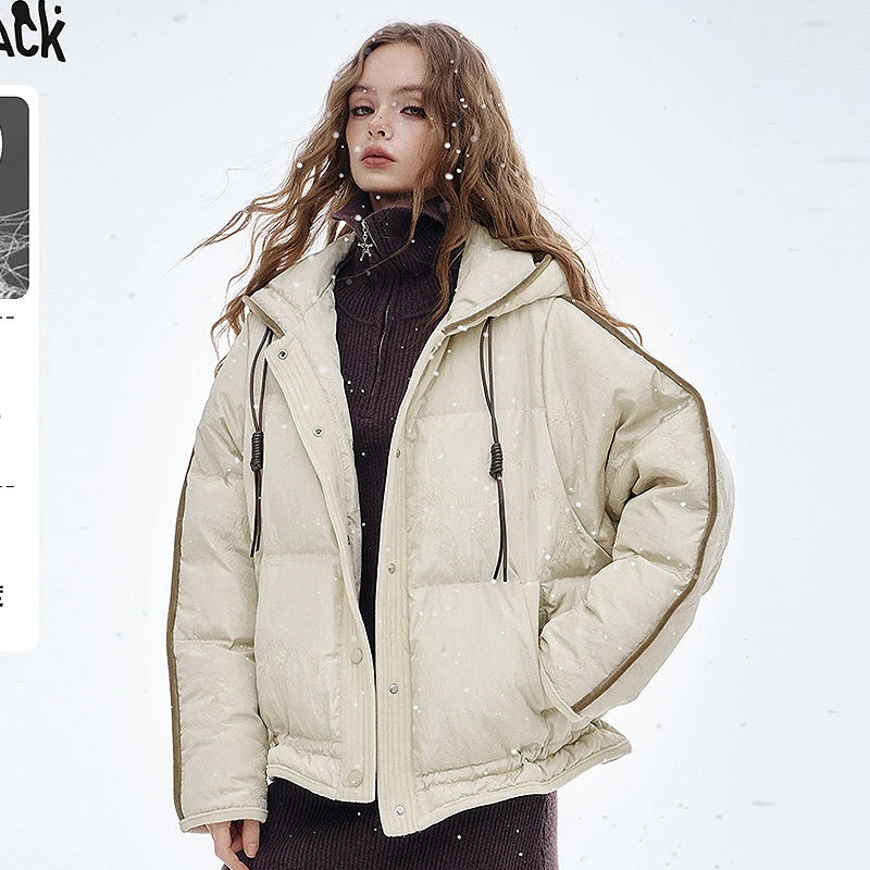 【云c专属】妖精的口袋学院风连帽短款羽绒服女2025年秋冬新款