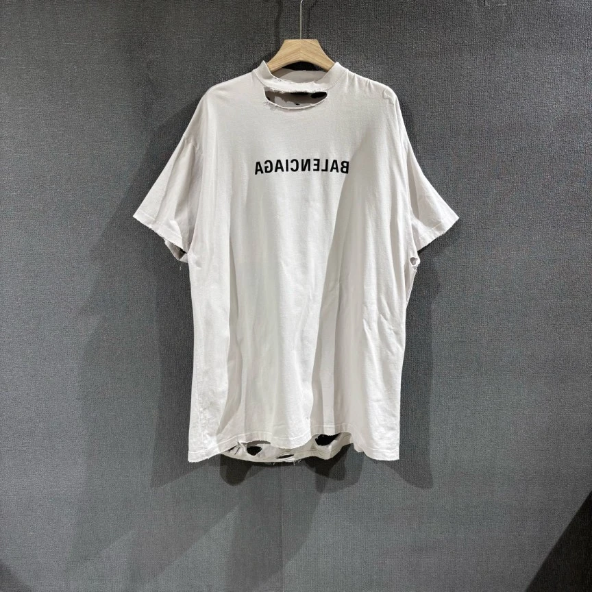 未使用 Balenciaga/巴黎世家 （pm）镜像字母大破坏短袖 3码/5980