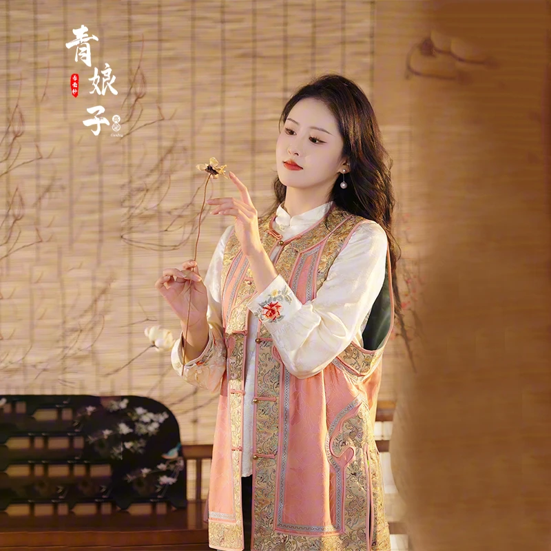 青娘子(梦桃)新中式宽松复古中国风马甲51136