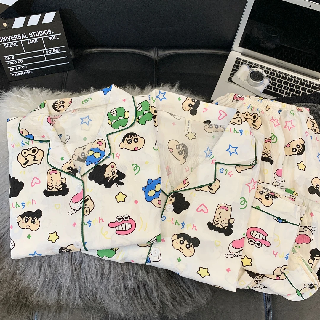 【情侣长袖-鳄鱼小新】2025新款睡衣长袖情侣潮牌春秋个性家居服