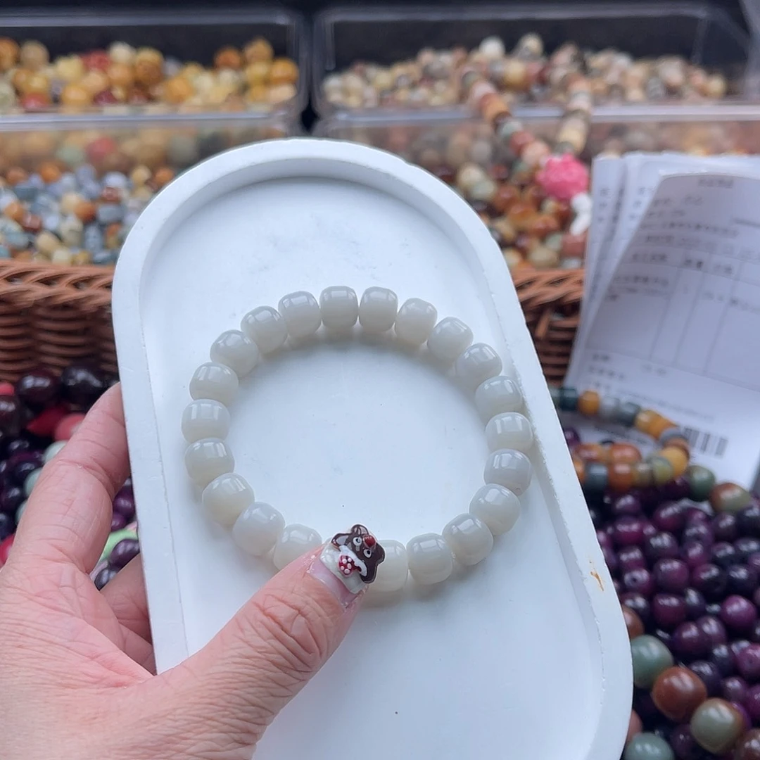 白玉菩提吊坠C/10mm/50+10颗