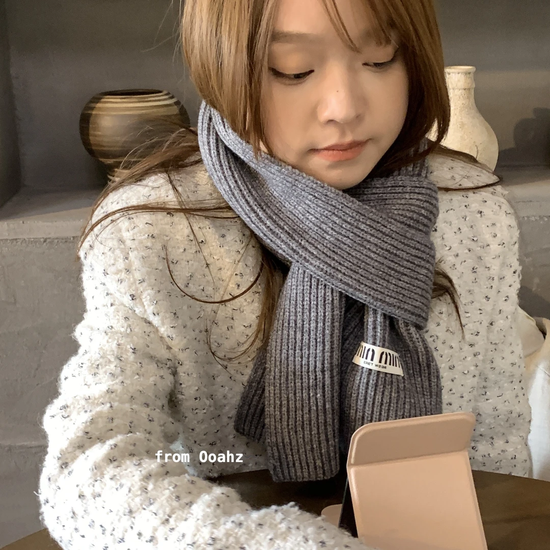 千山暮雪~秋冬百搭低饱和柔软毛线围巾 情侣加厚ins保暖针织围脖