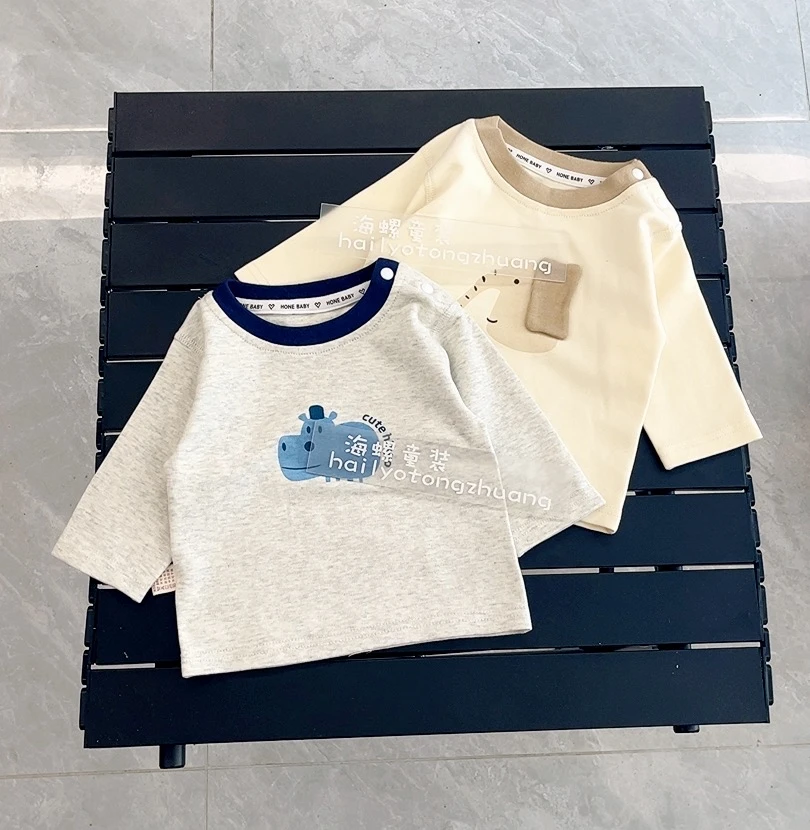 春秋男女通用长袖百搭宽松型T恤男童打底衫韩版秋装