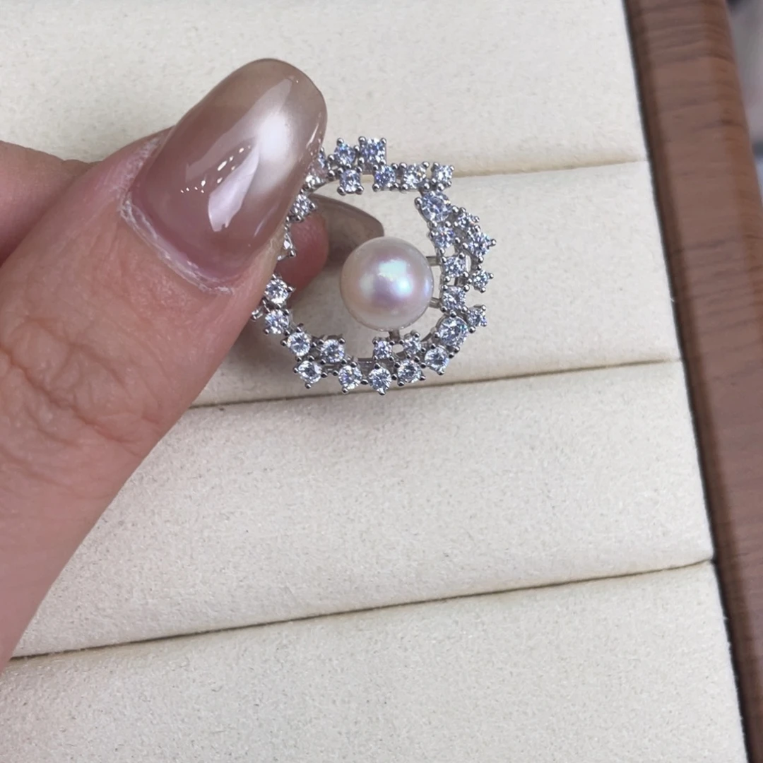 吊坠(不含链)海水珍珠银S925镶嵌