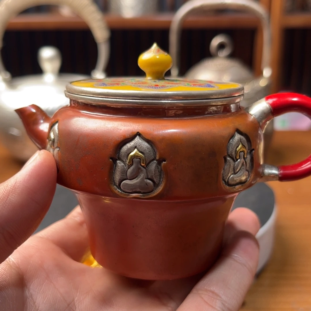 铜包银无相佛金工泡茶壶