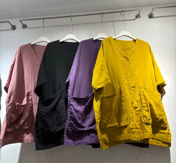 2025夏季新款大口袋V领衬衫