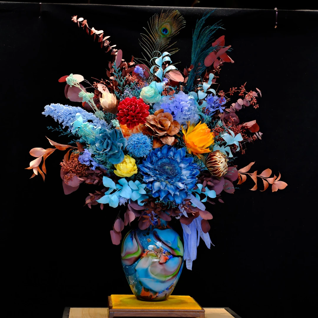 斯器永生鲜花【童话】纯手工水晶琉璃花瓶家装收藏艺术摆件