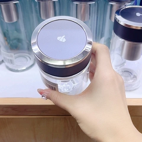 万象品牌玻璃缘***桥V195A，水泥灰，260毫升双层