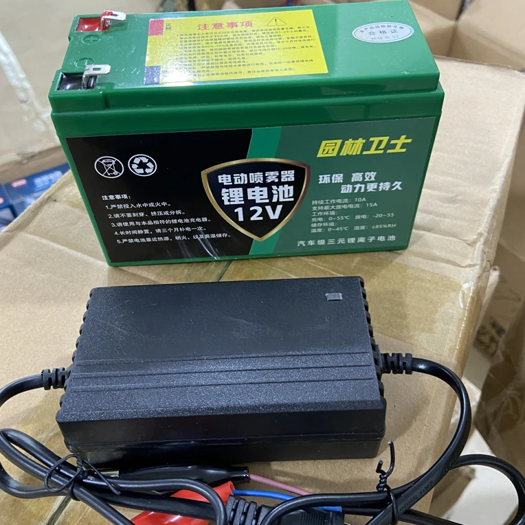 【高配 带保护板】12v大容量电动喷雾器锂电瓶【带充电器15~6~9.5CM