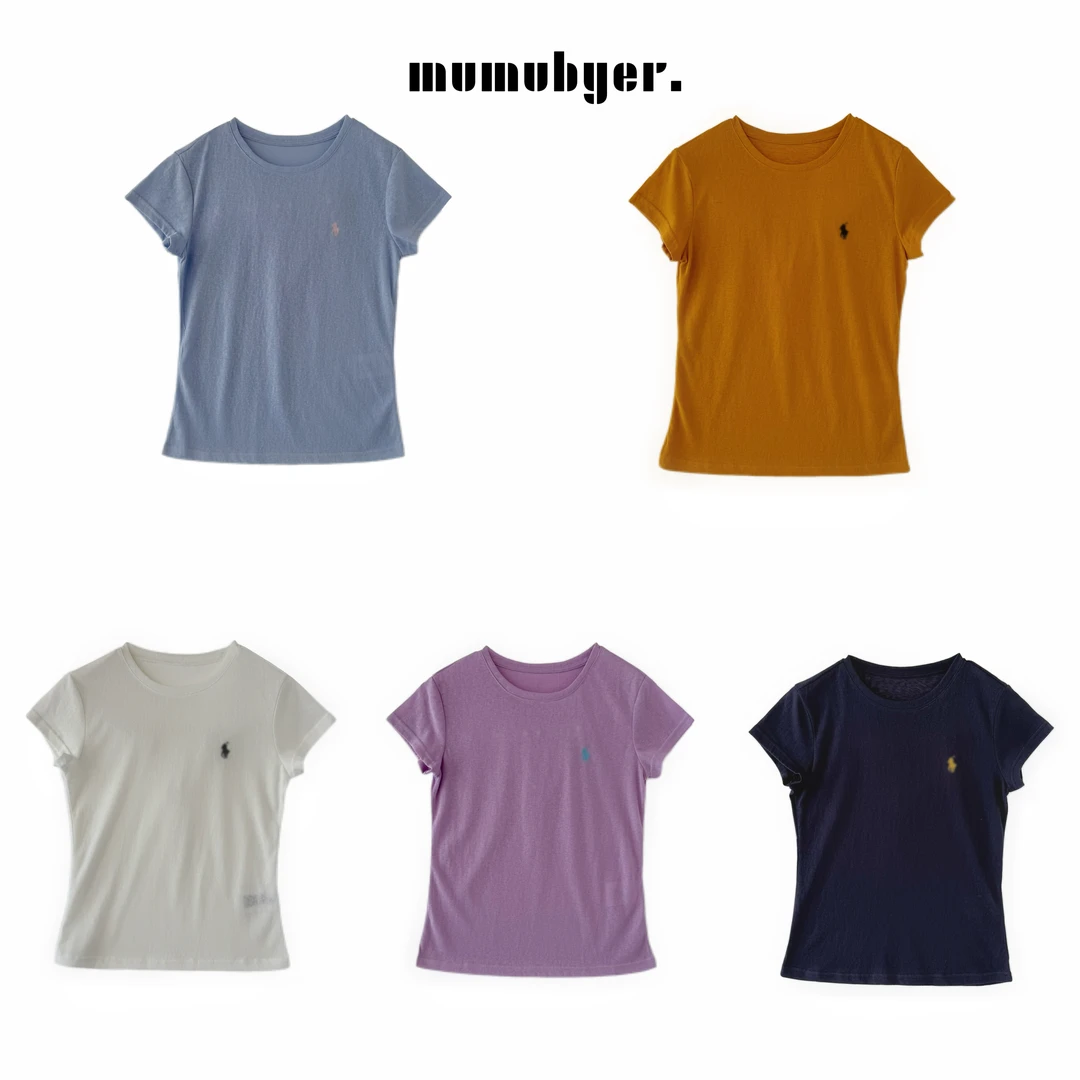 MUMUBYER •“纯色小马”小马标雪花棉圆领竹节透气T恤