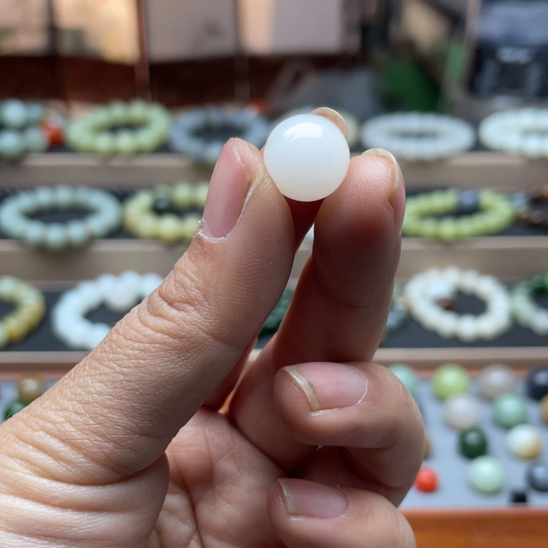 和田玉单珠12未镶嵌