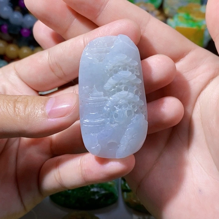 未镶嵌定制翡翠翡翠山水牌
