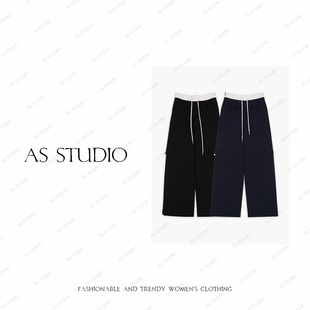 【AS航海系】25新航海系撞色松紧腰百搭休闲裤AS25QXXK02563
