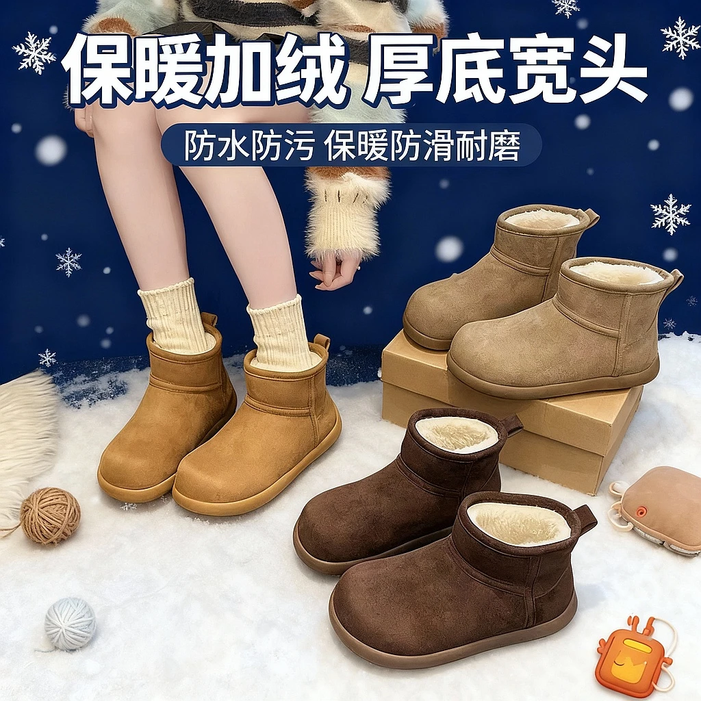 【雪地靴ProMax2.0版本防水防污】保暖厚底勃肯羊羔毛毛短女雪地靴