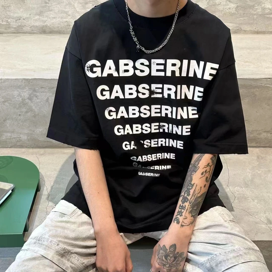 JW)美式圆领重磅新款潮牌字母金字塔logo印花宽松短袖T恤夏#9141