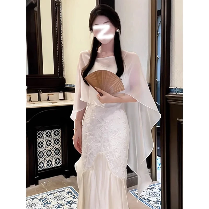 不规则飘逸天丝防晒衣女夏配裙子外搭小披肩开衫外套薄纱罩衫上衣