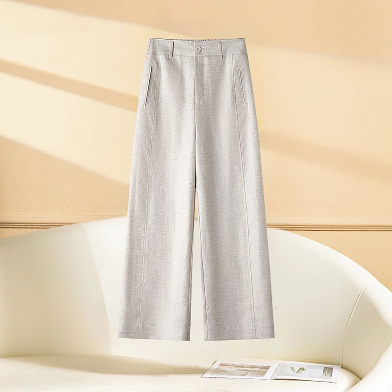 云舒裤～天丝亚麻夏季透气凉爽直筒百搭九分裤抗皱阔腿裤子女