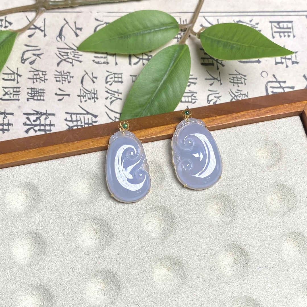 思懿手镯之家-18K翡翠如意-约25*15*5mm-14117-TY-多样性发一