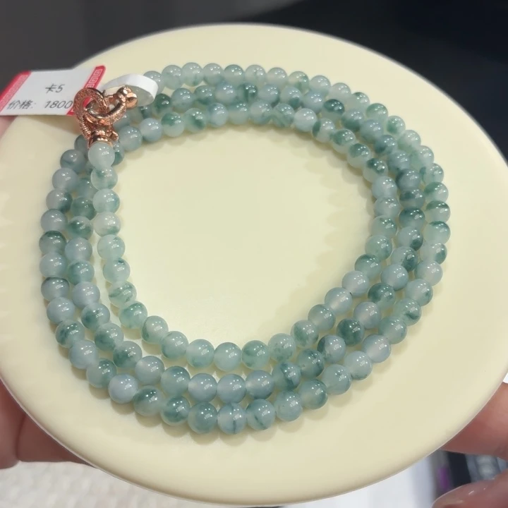翡翠未镶嵌手链冰胶蓝飘卡5