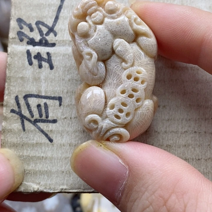 硅化珊瑚（珊瑚玉）颈饰未镶嵌～****季