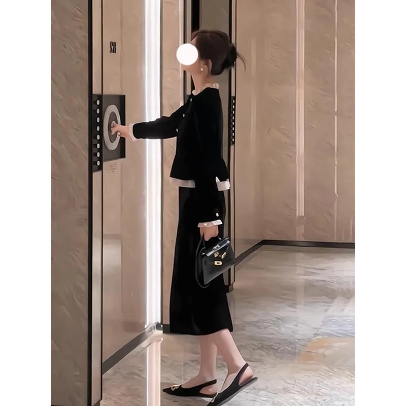2025秋装搭配一整套今年流行时尚漂亮上衣法式富家千金两件套装裙