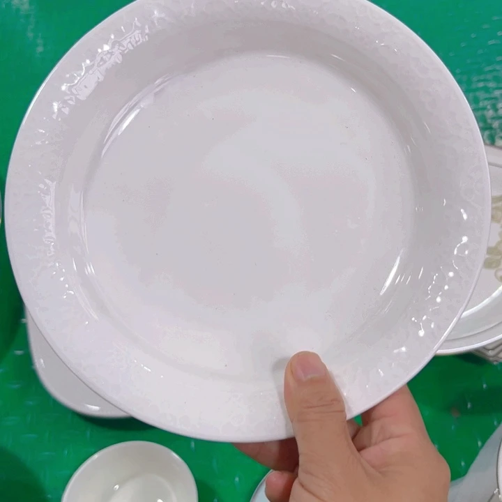 瓷片敦煌八寸深盘四个微瑕
