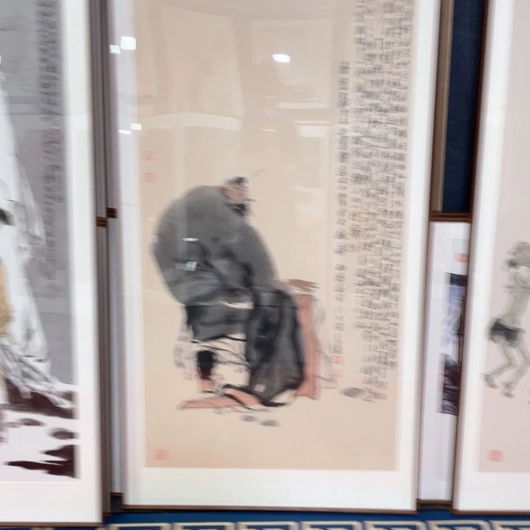 用***6国画手绘画作品带框80/160