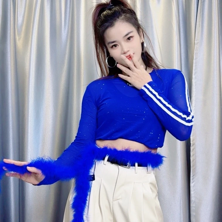 春季新款细闪网纱打底双条杠 弹力大