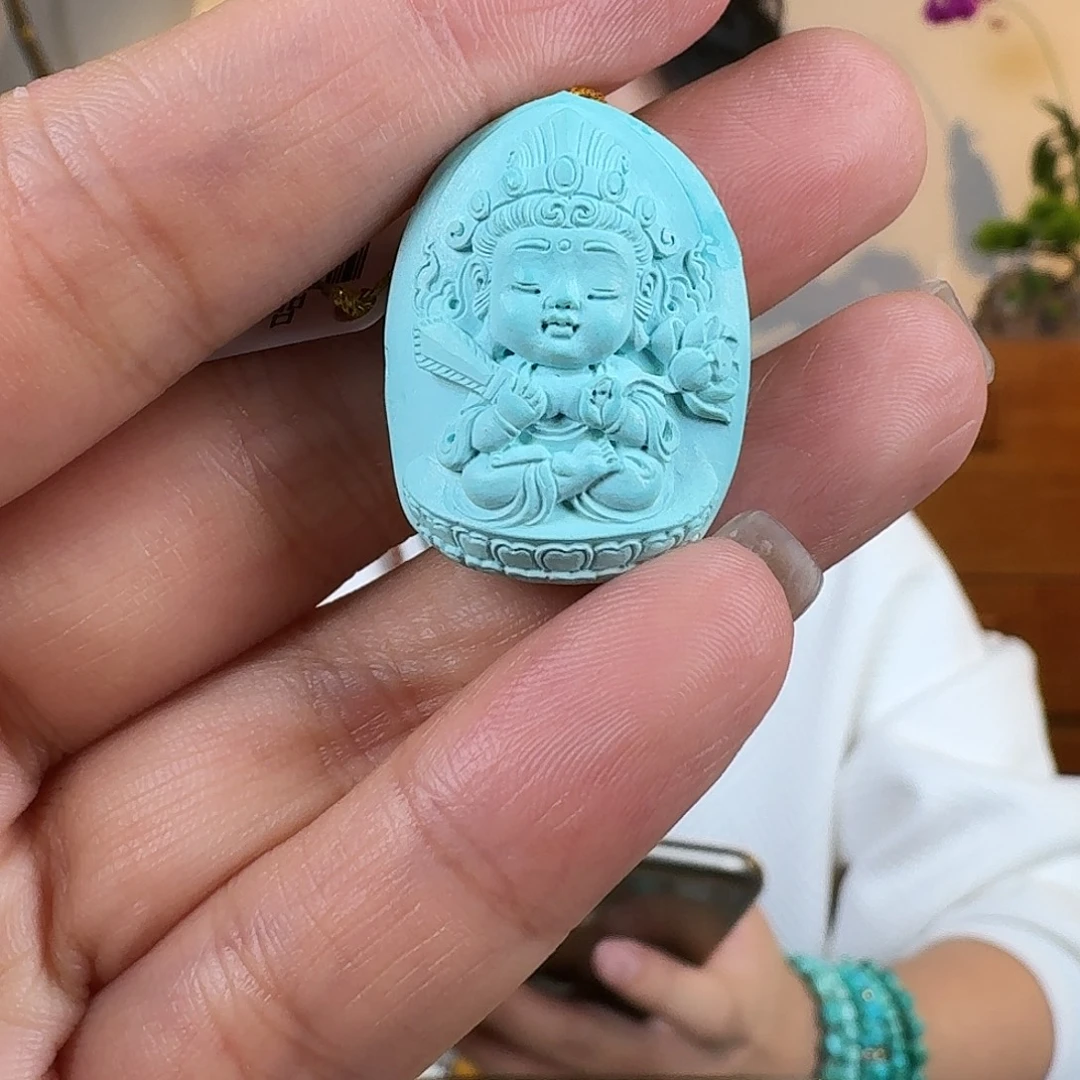 绿松石未镶嵌挂件