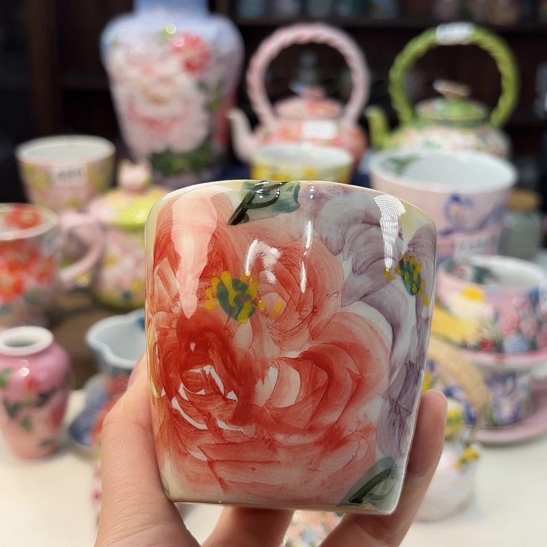 瓷片景德镇手绘高温釉下彩陶瓷茶具