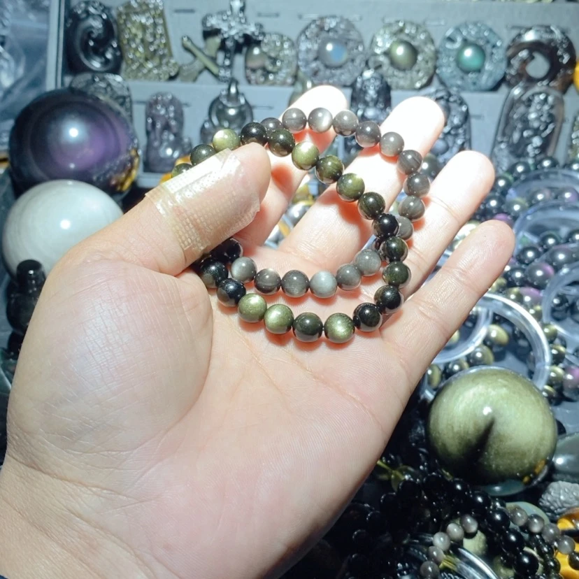 【闪购商品】黑曜岩手链未镶嵌观****然