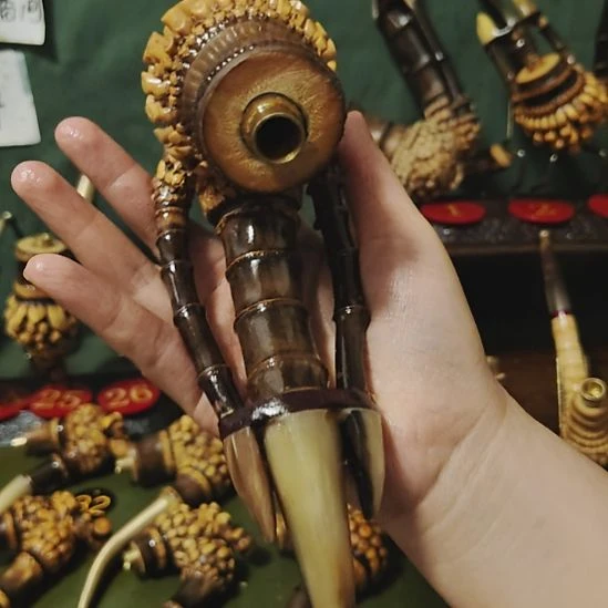 付***队贵州特色竹根烟斗工艺品手把件
