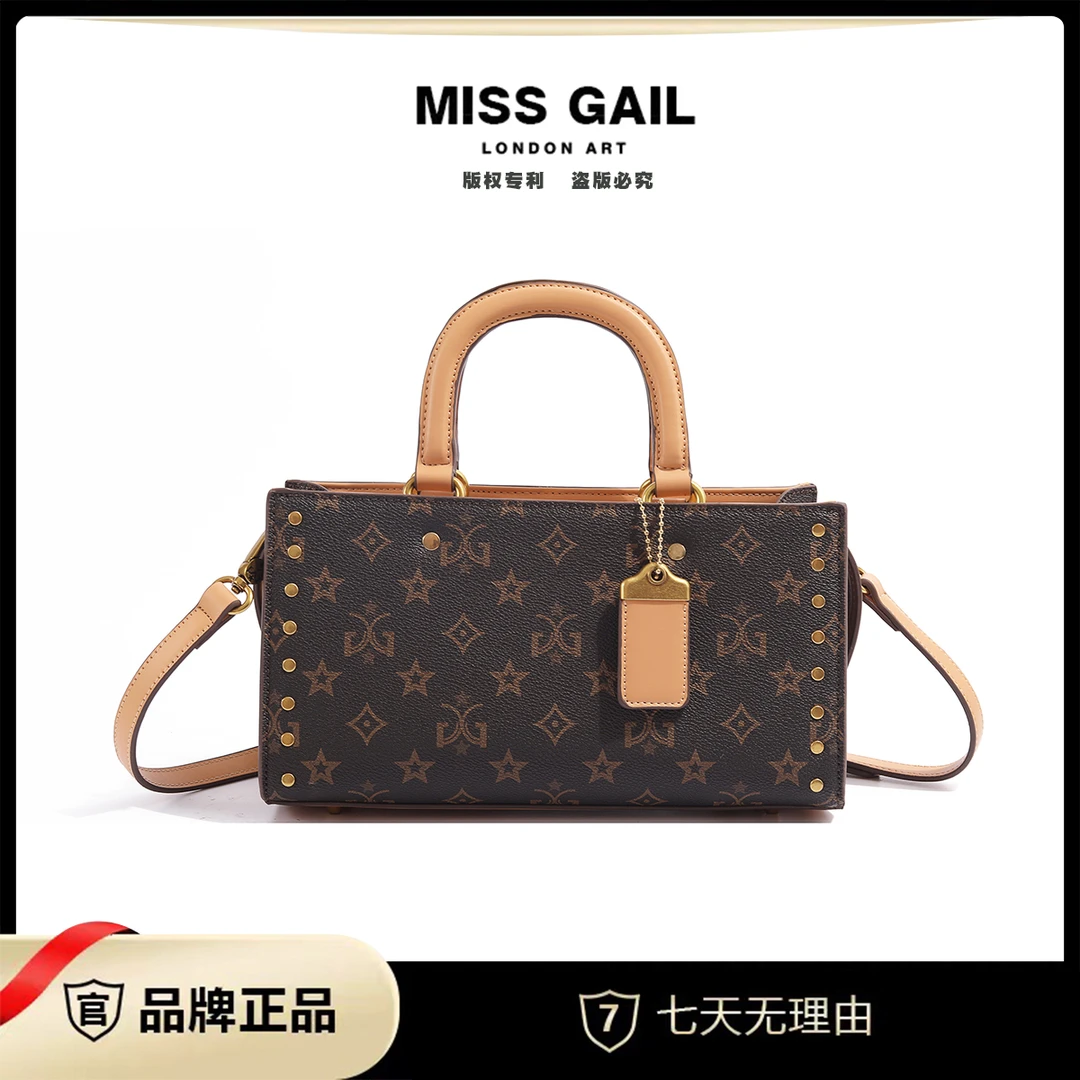 时尚百搭女士复古印花手提包8065