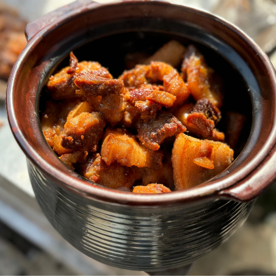 信阳特产 大别山特色焖罐肉 农家自制 白色透明罐装2斤！更好拿取