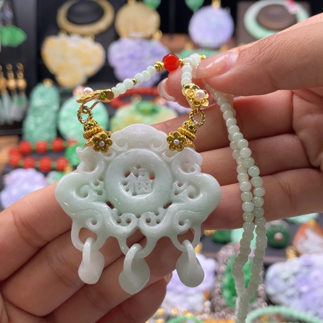 翡翠未镶嵌颈饰代编织