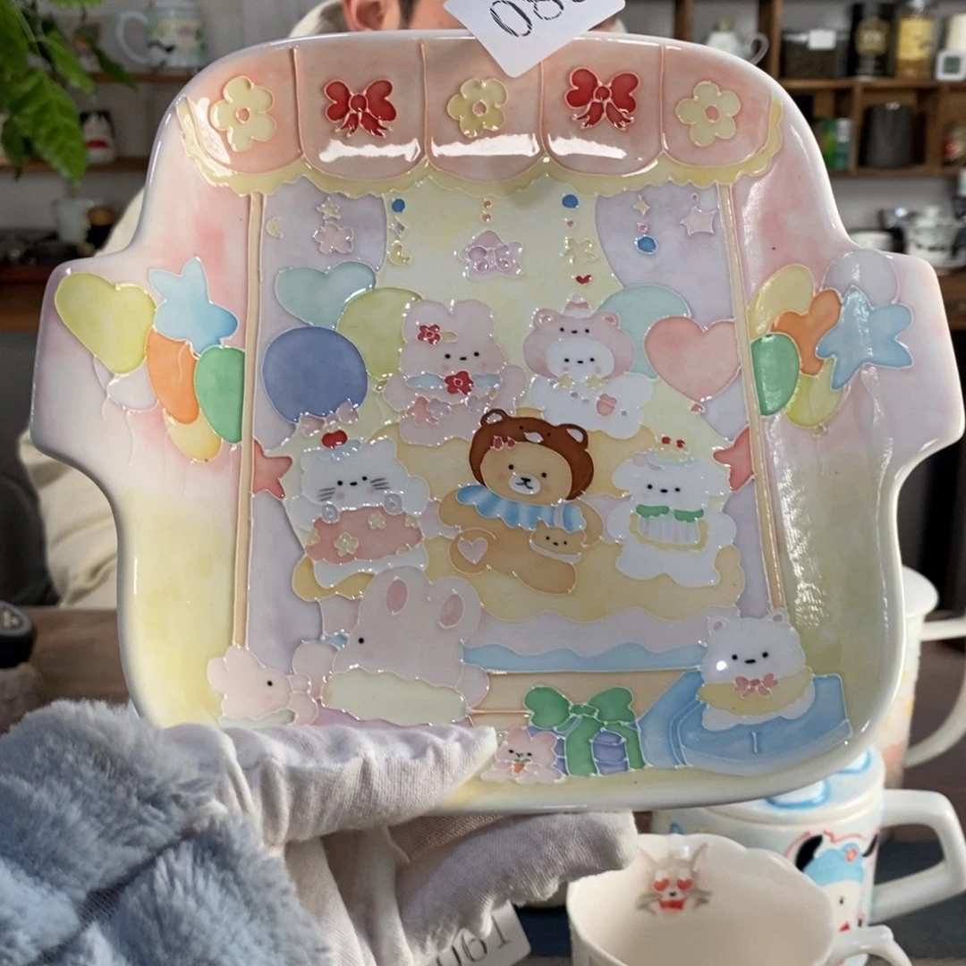 瓷片景德镇釉下彩手绘