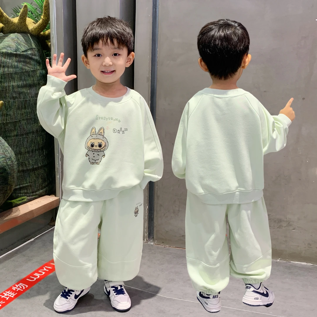 男童秋款中小儿童套装2025新款洋气春秋季休闲卫衣两件套长袖衣服