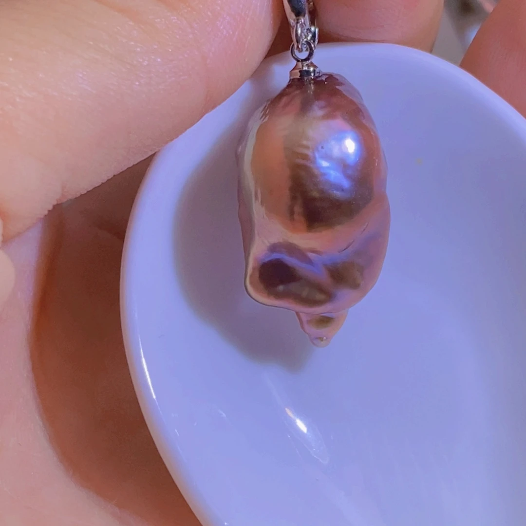 银S925镶嵌淡水珍珠微瑕