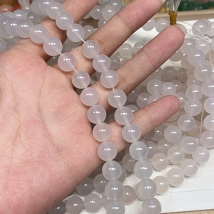 玛瑙/玉髓未镶嵌珠宝半成品卡10白月光2条