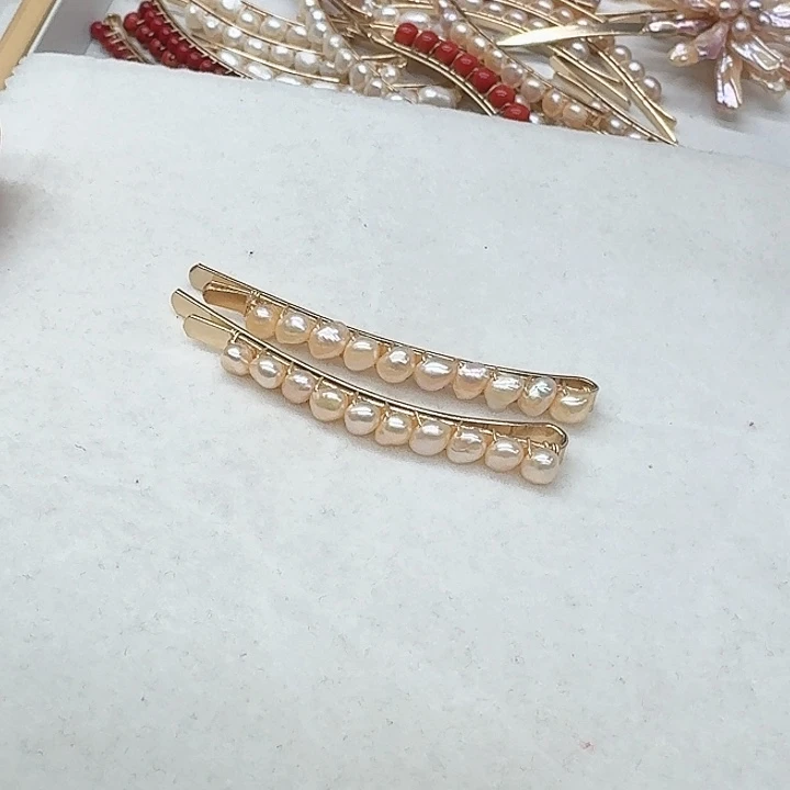 淡水珍珠发饰银S925镶嵌