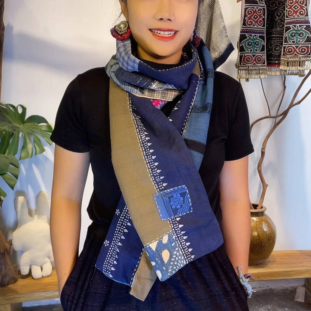 织绣手工制作工艺围巾