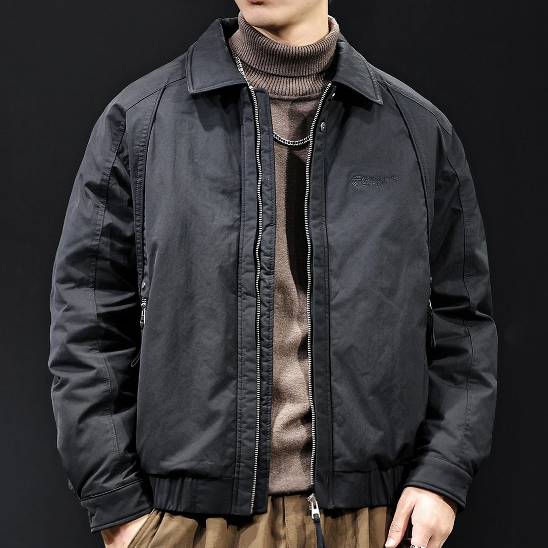 U&PURA白鸭翻领薄羽绒服男秋冬季2025新款保暖潮牌工装休闲外套