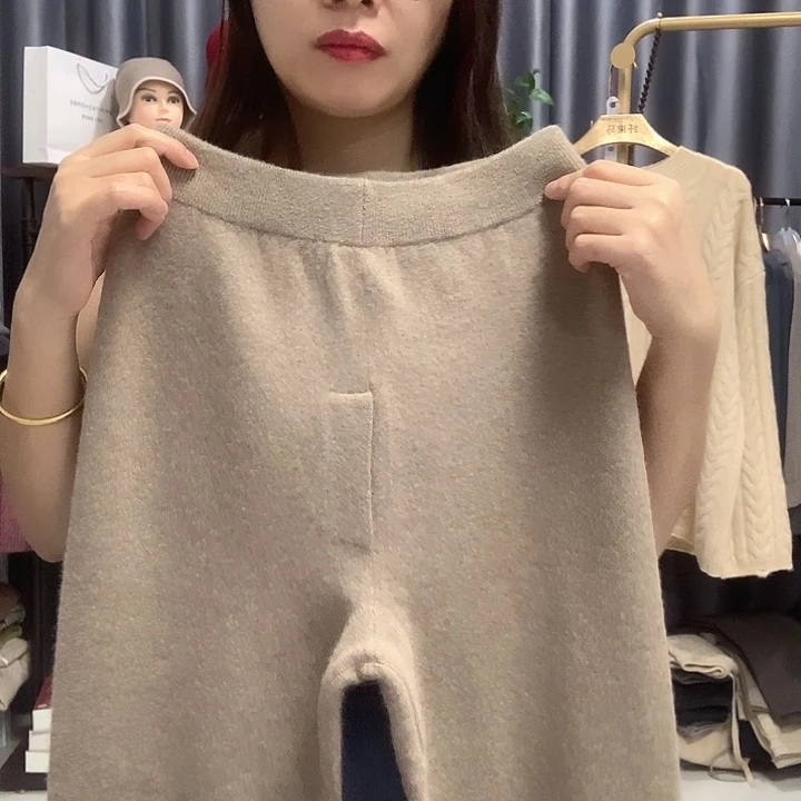 男士羊绒裤L码驼色