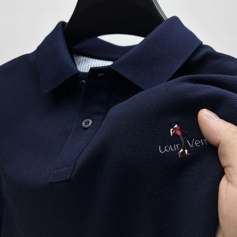 CATIA SELI（下摆开叉）高端POLO衫夏季纯棉短袖t恤男翻领半袖上衣