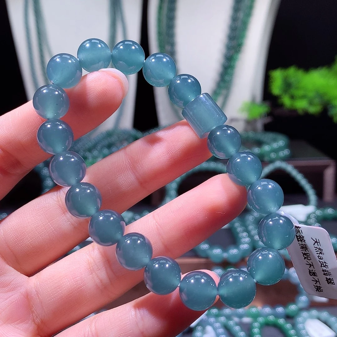翡翠未镶嵌手链天然a货翡翠手串10