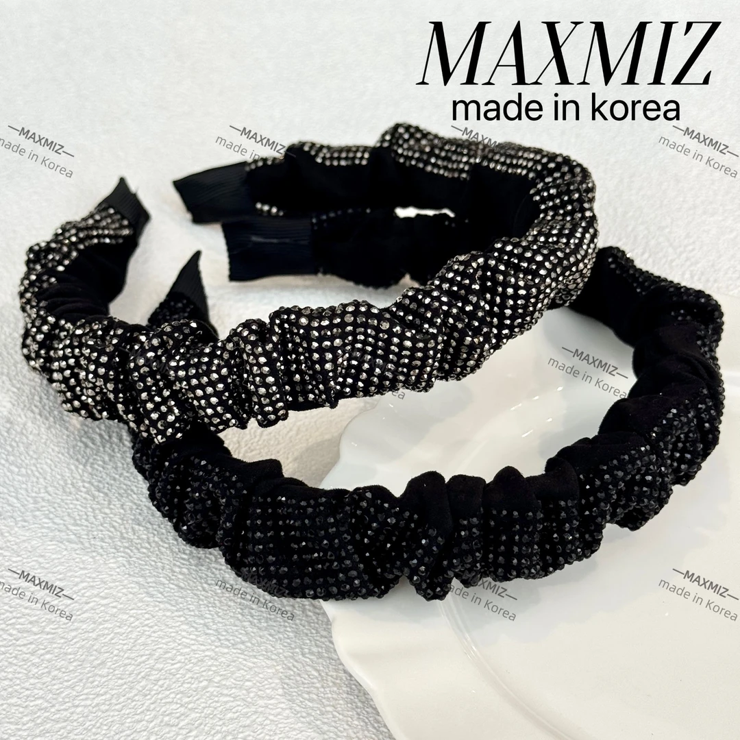 东大门 韩国新款满天星满钻褶皱发箍精致百搭洋气3023